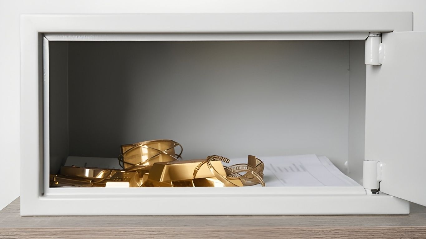 Gouden sieraden in open kluis