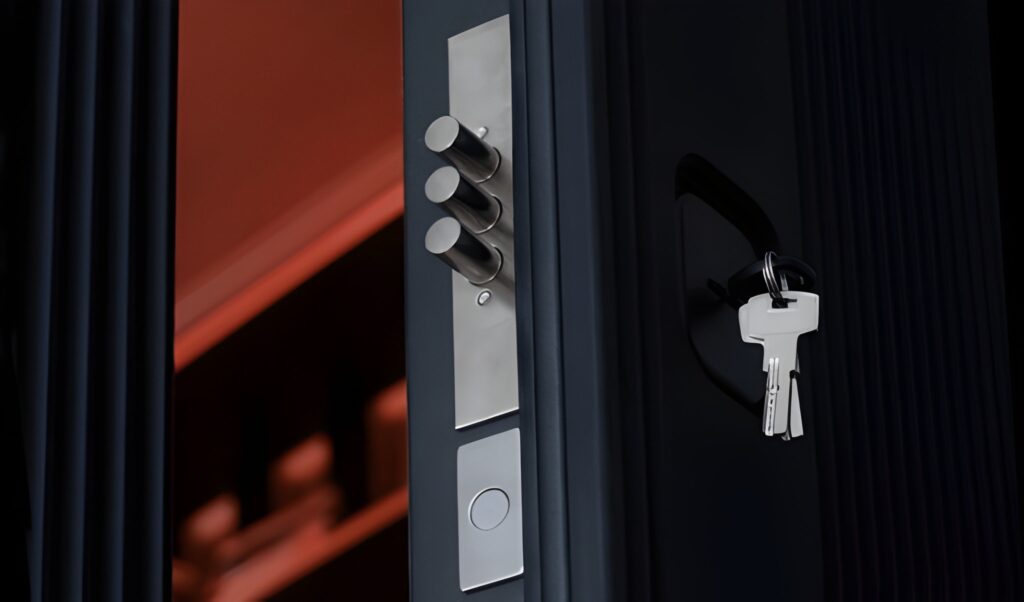 Meerpuntssluiting met sleutel in deur